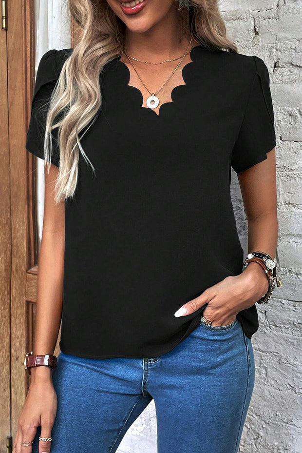 V-Neck Short Sleeve T-Shirt - The Michelle Style Boutique