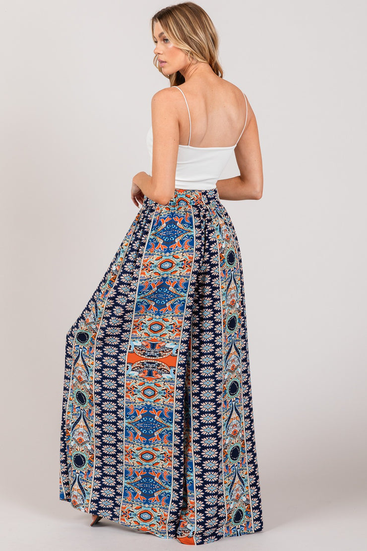 SAGE + FIG Bohemian Multi Geo Print Wide Leg Pants - The Michelle Style Boutique