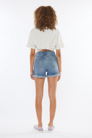 Kancan High Rise Frayed Hem Denim Shorts - The Michelle Style Boutique