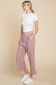 Cotton Bleu by Nu Lab Striped Elastic Waist Wide Leg Pants - The Michelle Style Boutique