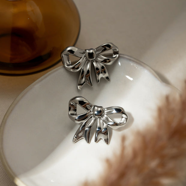 Stainless Steel Bow Stud Earrings - The Michelle Style Boutique