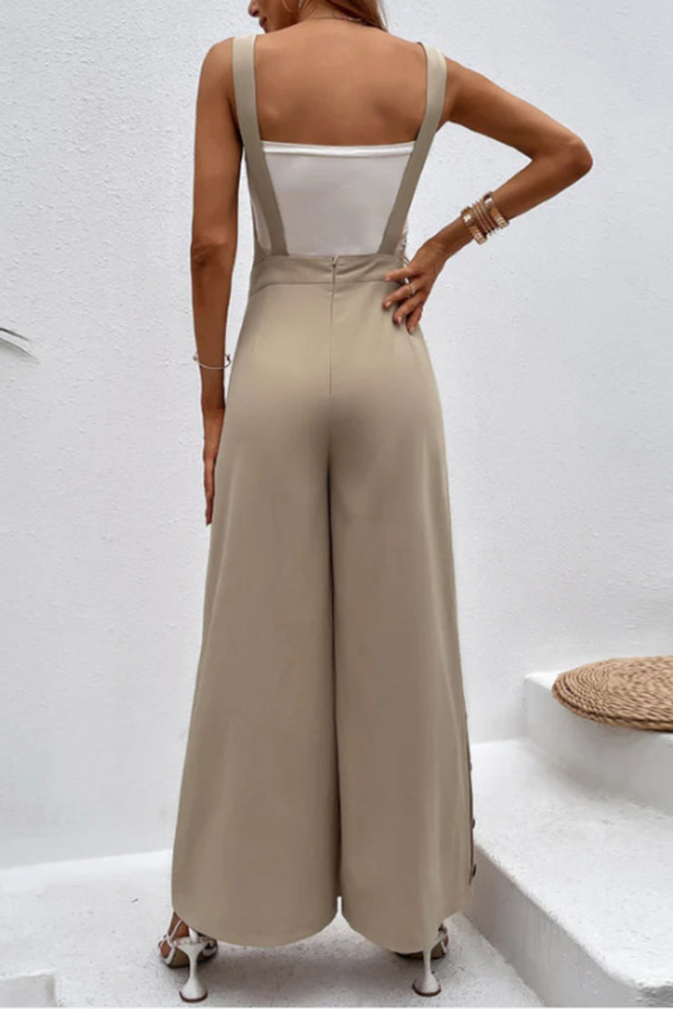 Square Neck Wide Strap Jumpsuit - The Michelle Style Boutique