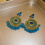 Rhinestone Alloy Bead Dangle Earrings - The Michelle Style Boutique