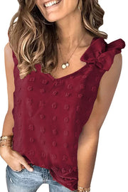 Full Size Swiss Dot V-Neck Tank - The Michelle Style Boutique