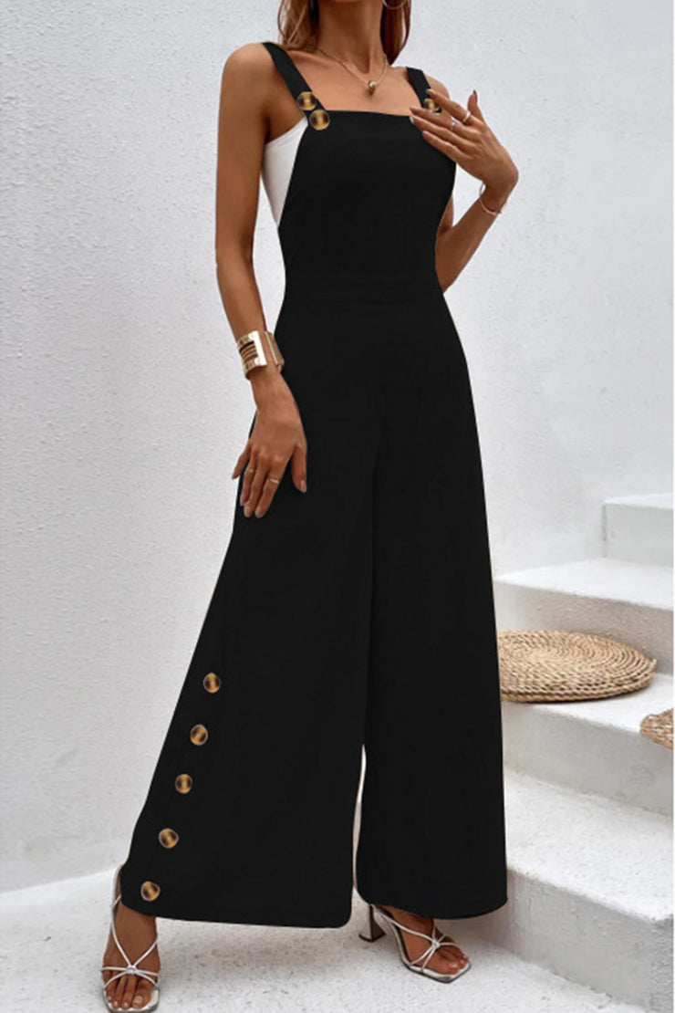 Square Neck Wide Strap Jumpsuit - The Michelle Style Boutique