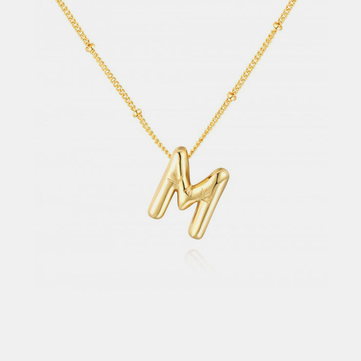 Gold-Plated Letter Pendant Necklace - The Michelle Style Boutique