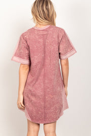 VERY J Short Sleeve V-Neck Tee Dress - The Michelle Style Boutique