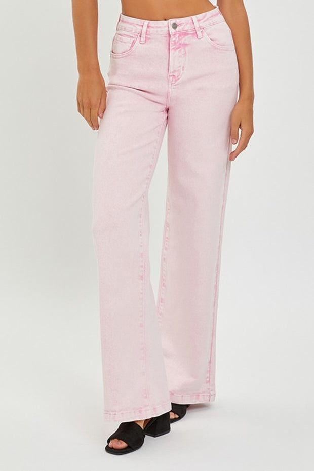 RISEN Full Size High Rise Tummy Control Wide Leg Jeans - The Michelle Style Boutique