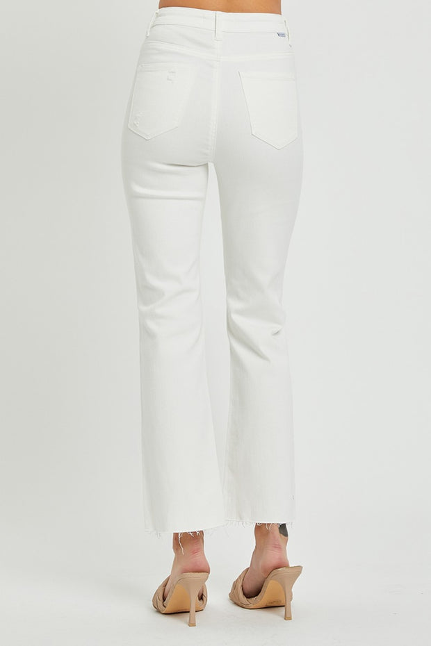 RISEN Full Size High Rise Button Fly Straight Ankle Jeans - The Michelle Style Boutique