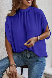 Tie Back Slit Half Sleeve Blouse - The Michelle Style Boutique