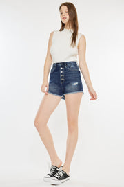 Kancan Raw Hem Button Fly Denim Shorts - The Michelle Style Boutique