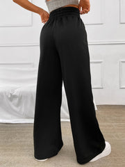 Honey Drawstring Elastic Waist Wide Leg Pants