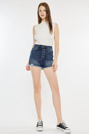 Kancan Raw Hem Button Fly Denim Shorts - The Michelle Style Boutique