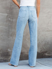 Washed Straight Leg Jeans - The Michelle Style Boutique