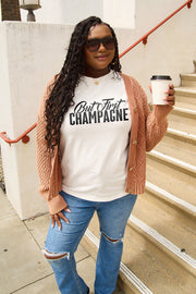 Simply Love Full Size BUT FIRST CHAMPAGNE Round Neck T-Shirt - The Michelle Style Boutique