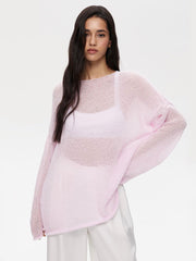 Round Neck Long Sleeve Knit Cover Up - The Michelle Style Boutique