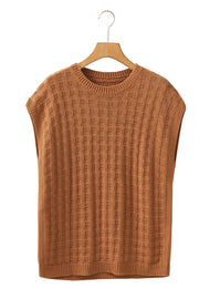 Round Neck Cap Sleeve Sweater Vest