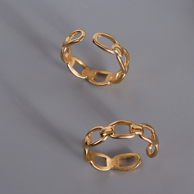 Titanium Steel Gold-Plated Adjustable Ring - The Michelle Style Boutique