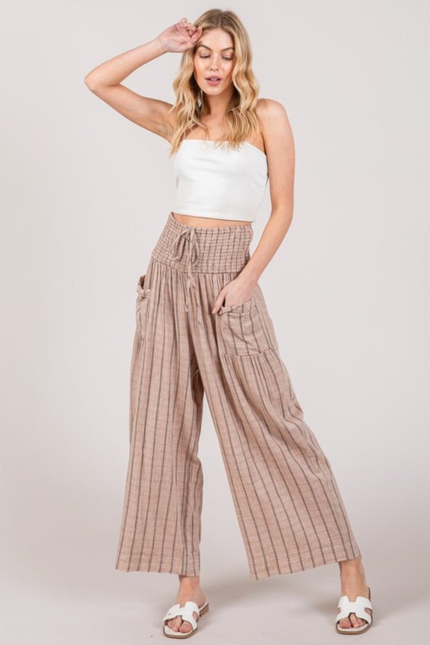 SAGE + FIG Cotton Gauze Wash Stripe Pants - The Michelle Style Boutique