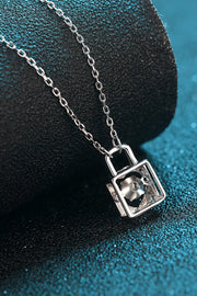 Adored Moissanite Lock Pendant Necklace - The Michelle Style Boutique