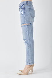 RISEN Distressed Slim Cropped Jeans - The Michelle Style Boutique