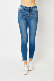 Judy Blue Full Size Cuffed Hem Low Waist Skinny Jeans - The Michelle Style Boutique