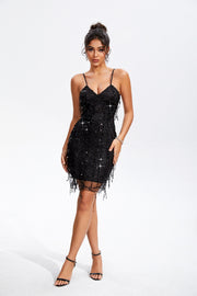 Sequin V-Neck Wrap Cami Dress - The Michelle Style Boutique