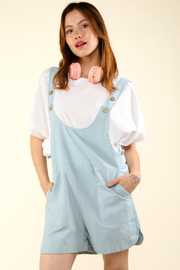 VERY J Adjustable Waist Suspender Overalls with Pockets - The Michelle Style Boutique