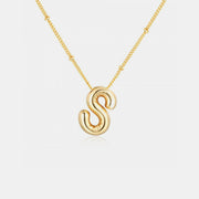 Gold-Plated Letter Pendant Necklace - The Michelle Style Boutique