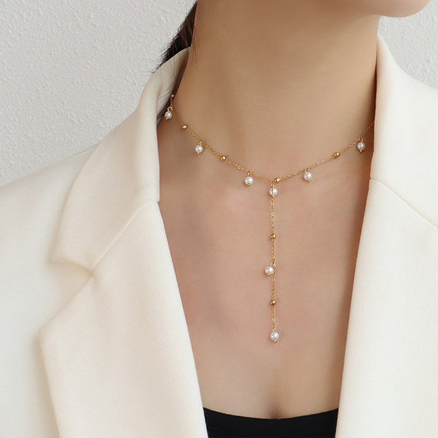 18K Gold-Plated Pearl Drop Necklace - The Michelle Style Boutique