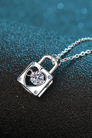 Adored Moissanite Lock Pendant Necklace - The Michelle Style Boutique