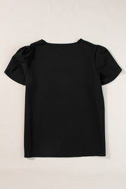 V-Neck Short Sleeve T-Shirt - The Michelle Style Boutique