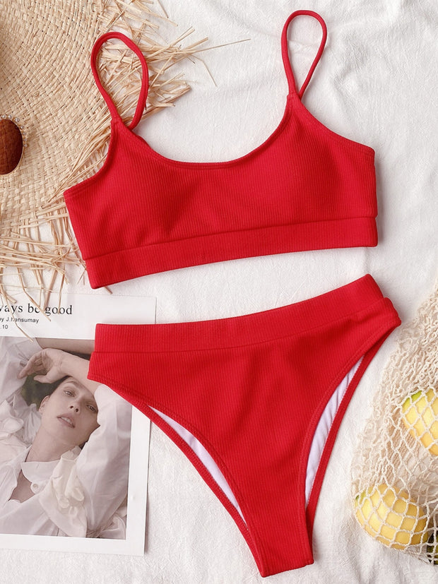 Scoop Neck Spaghetti Strap Two-Piece Swim Set - The Michelle Style Boutique